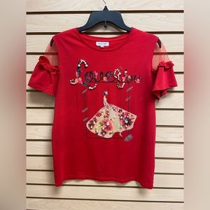 BLUOLTRE FASHIONABLE FANCY LOOKING WOMEN TOP WITH PEARLS SIZE M/L